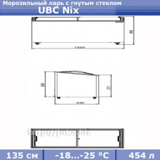 Морозильний лар з гнутим склом UBC Nix 